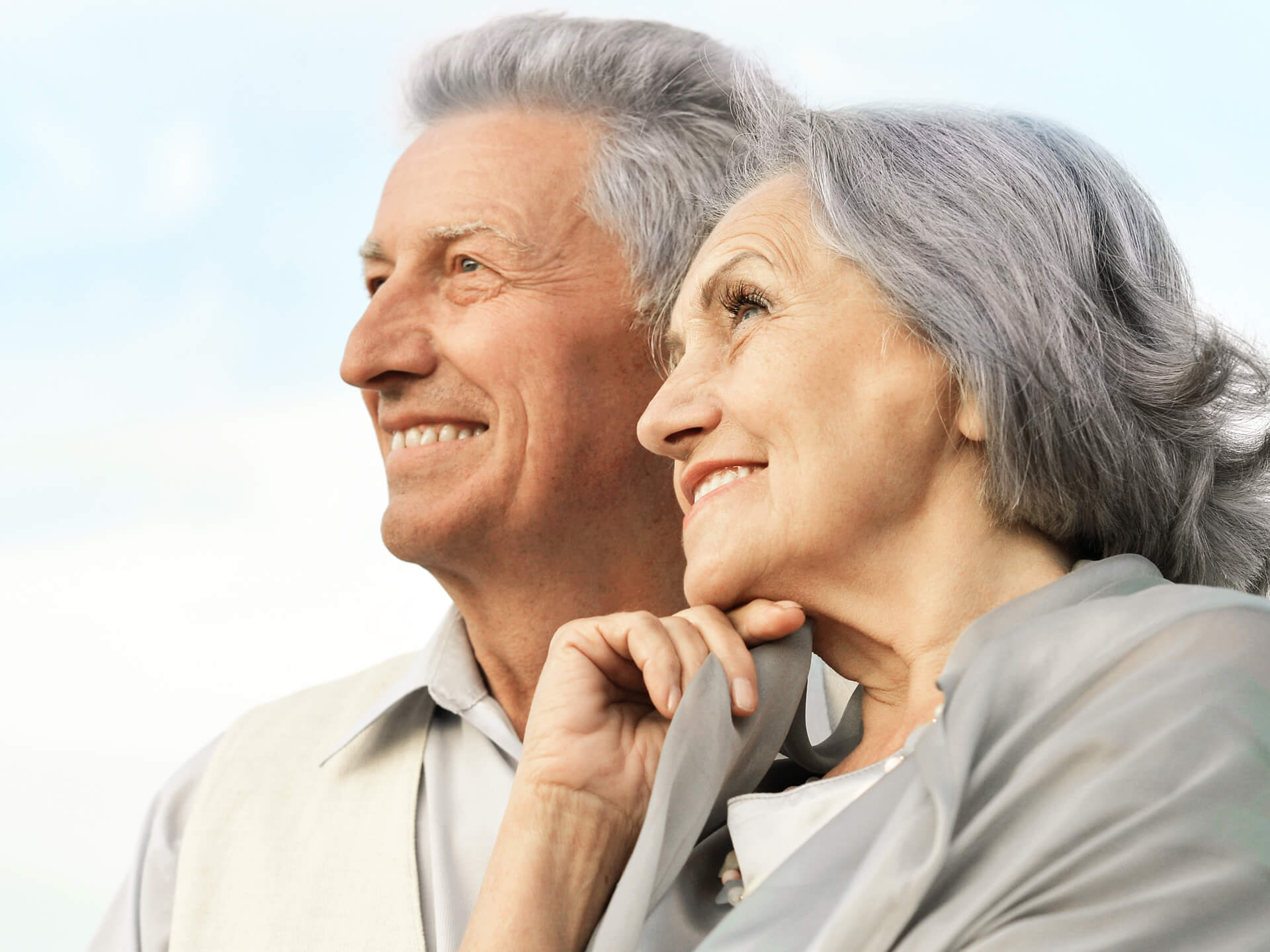 Couple, senior citizens, people, smiling, portrait, grey hair